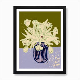 Green Tulips Hallway Art Print