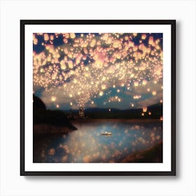 Wish Lanterns for Love Art Print